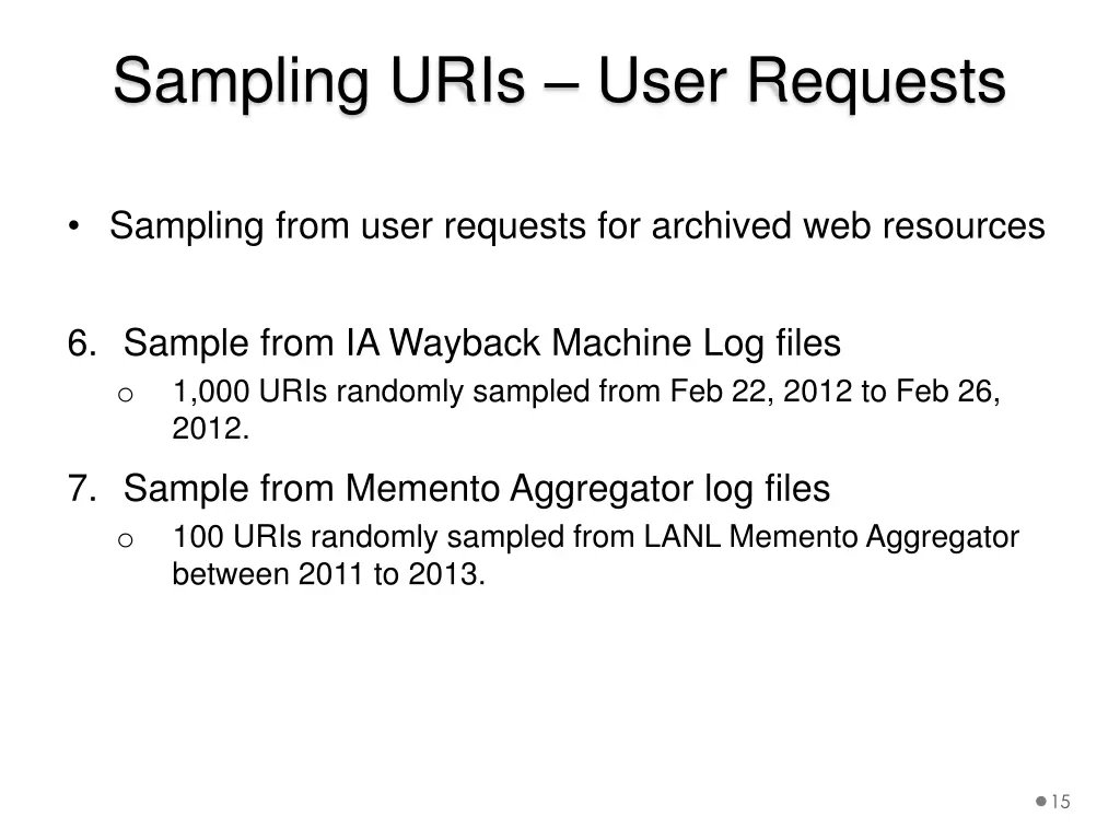 sampling uris user requests