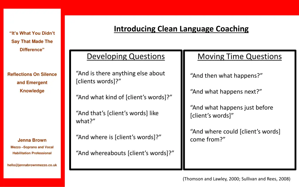 introducing clean language coaching