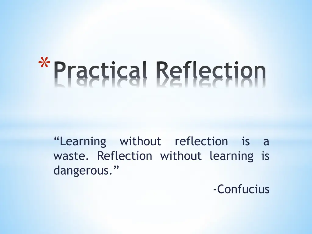 practical reflection