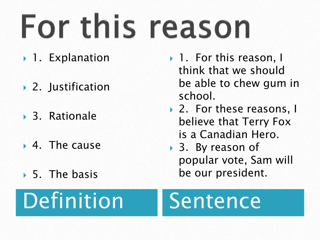 1 explanation