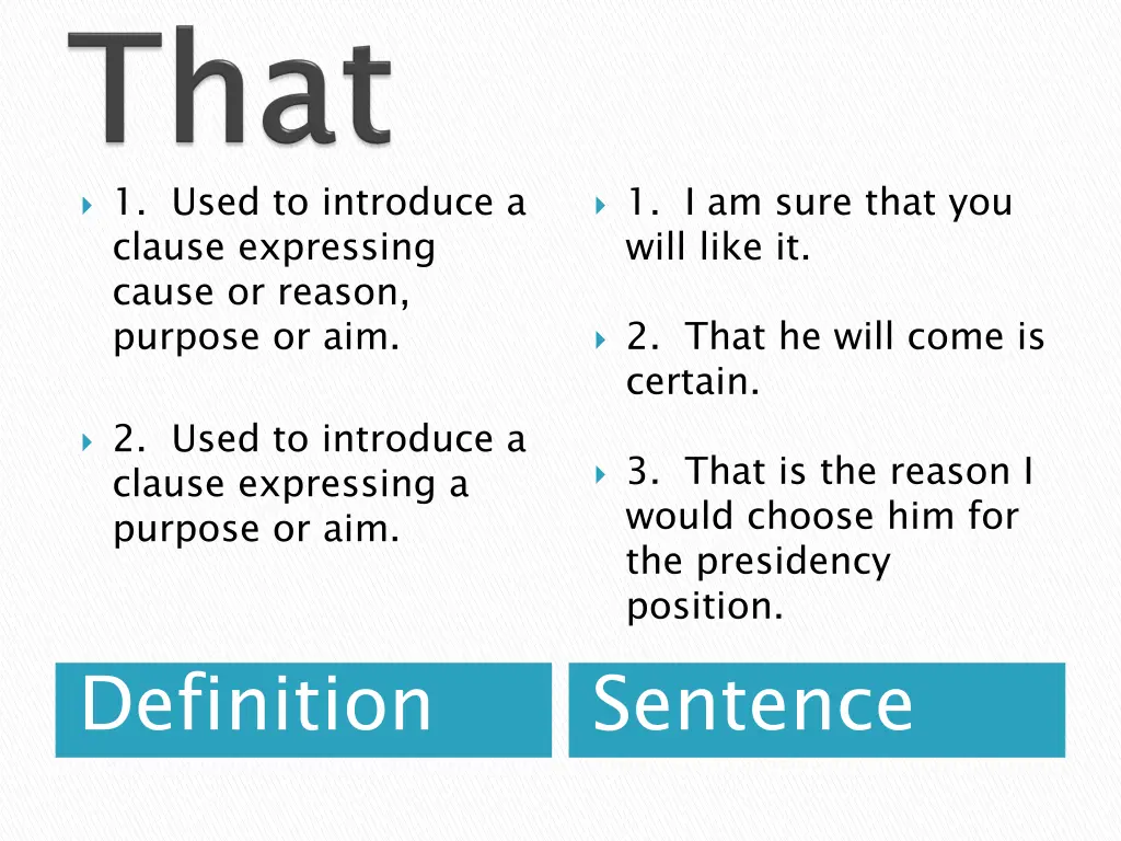 1 used to introduce a clause expressing cause