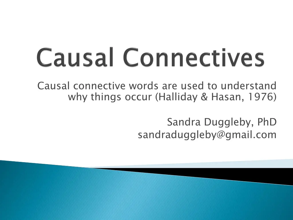 causal connective words are used to understand