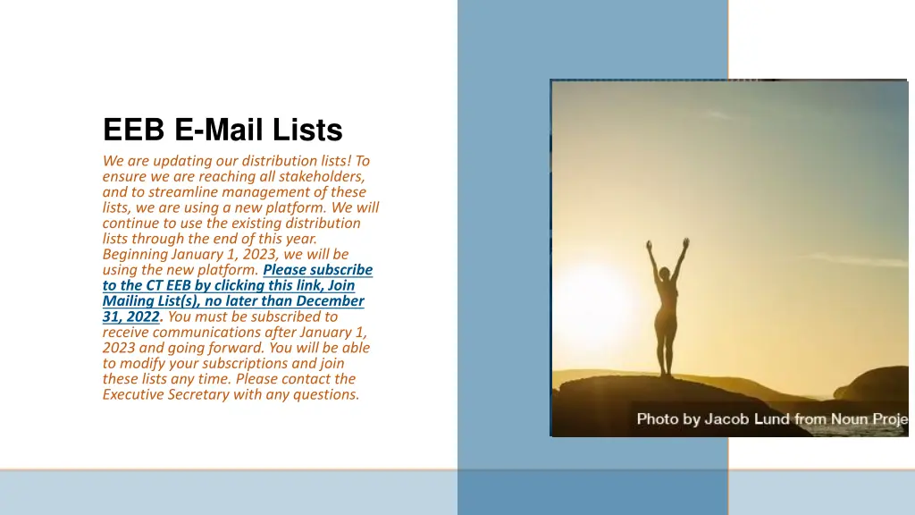 eeb e mail lists we are updating our distribution