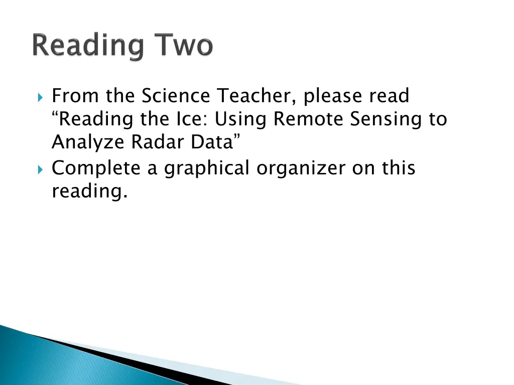 from the science teacher please read reading