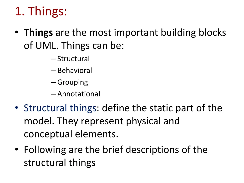 1 things