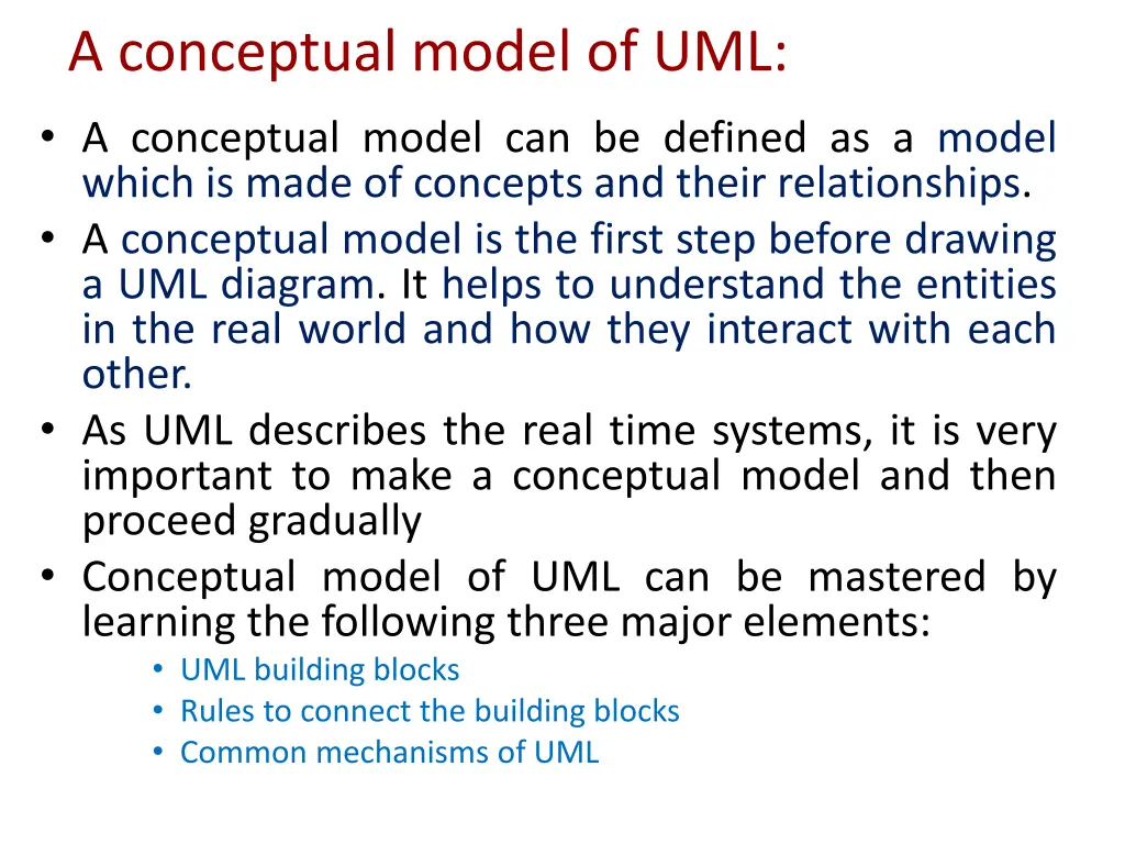 a conceptual model of uml a conceptual model