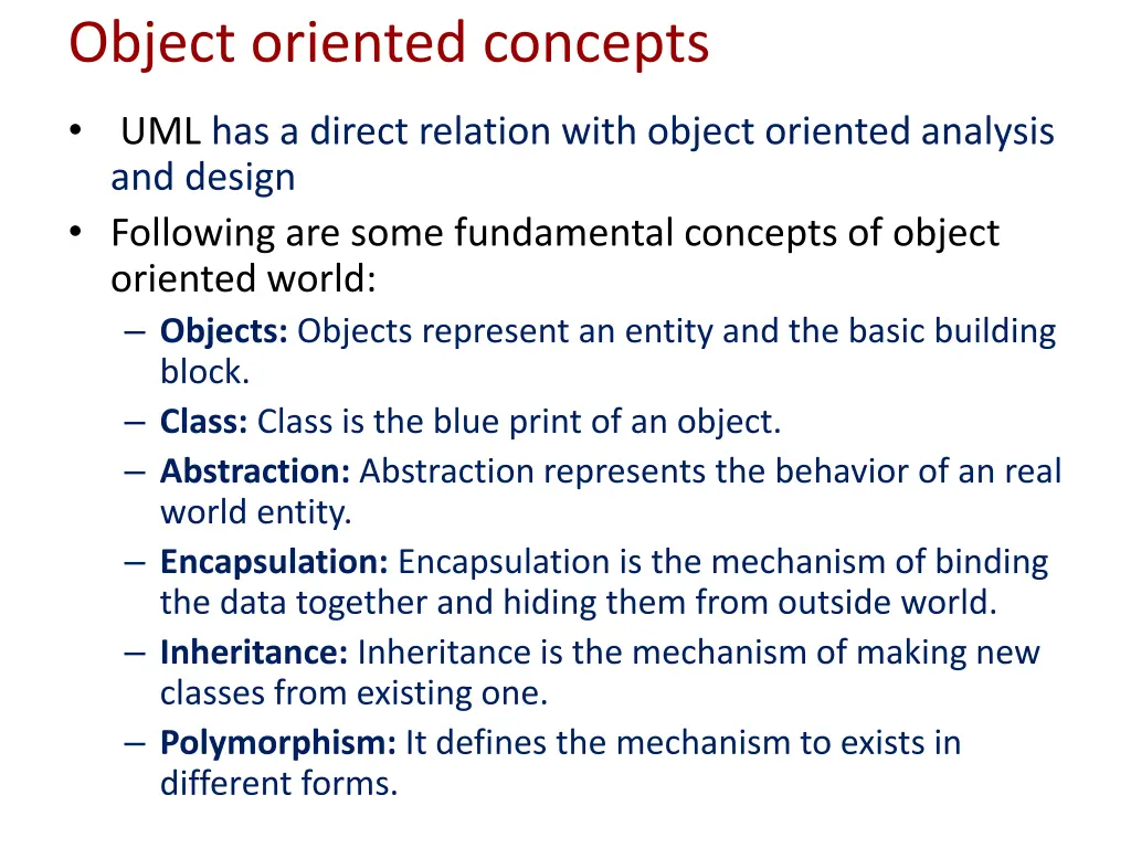 object oriented concepts