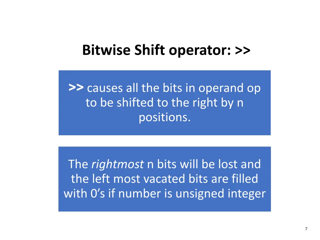 bitwise shift operator 1