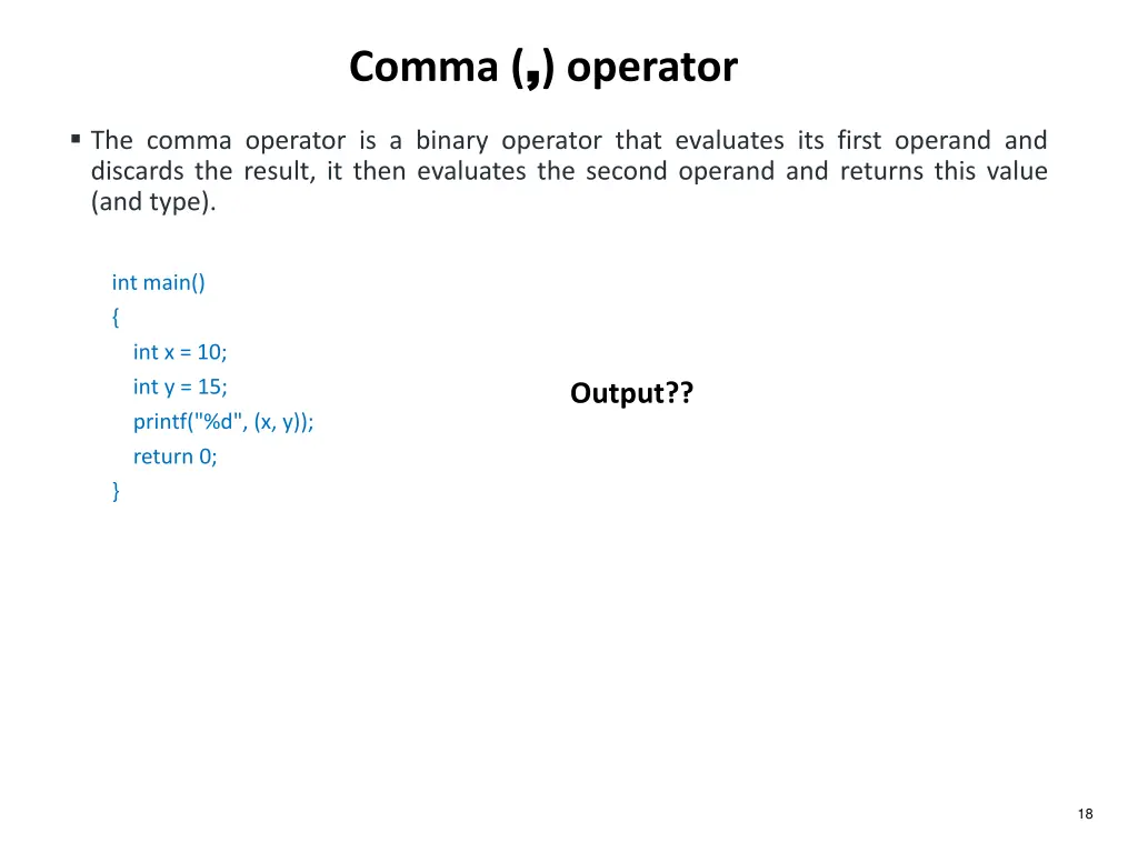 comma operator 1