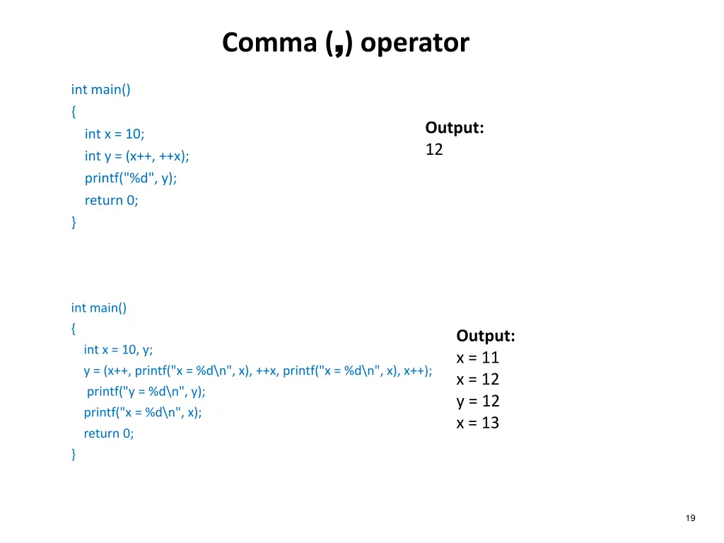 comma operator 2