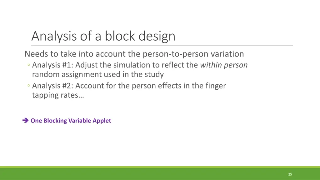 analysis of a block design