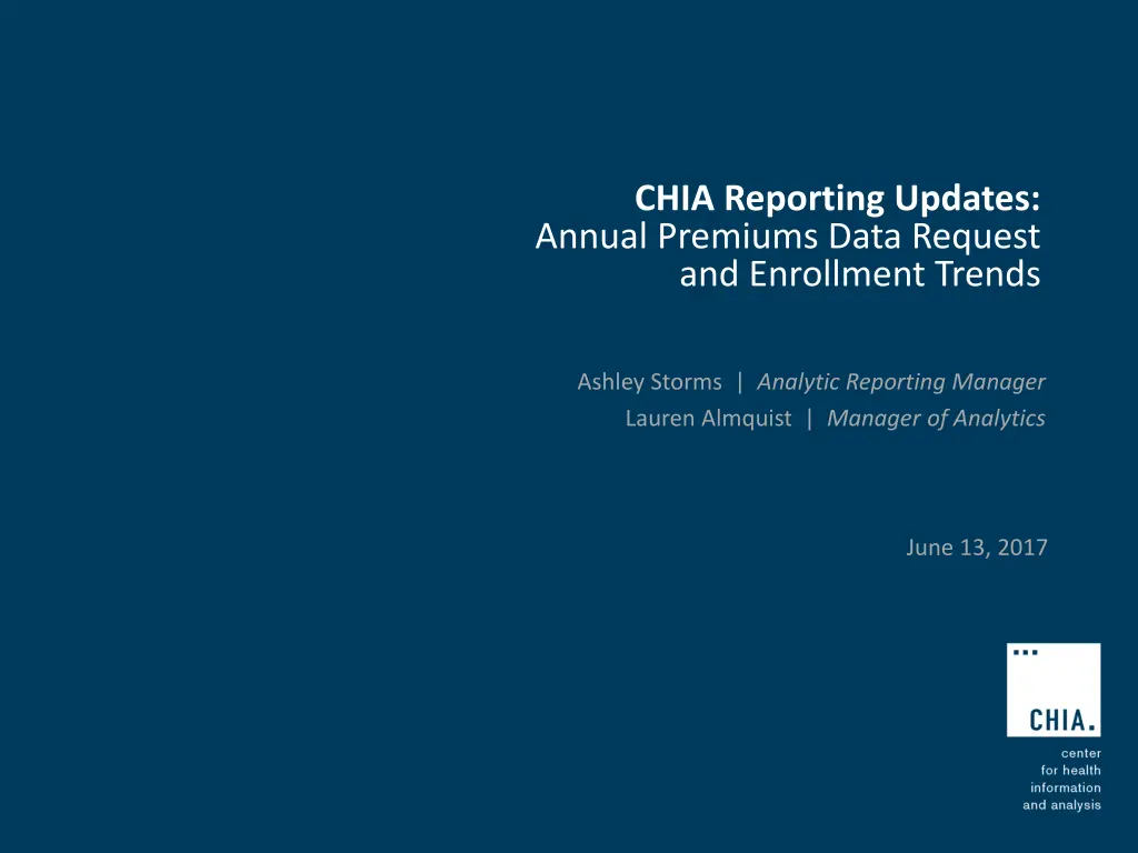 chia reporting updates annual premiums data