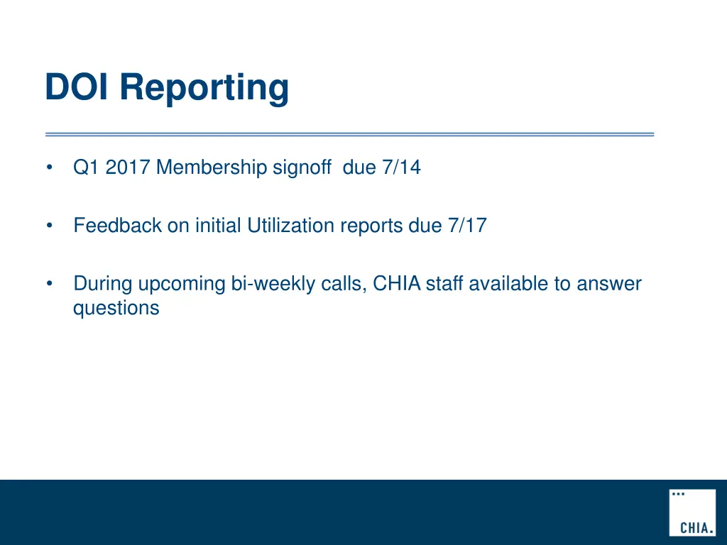 doi reporting