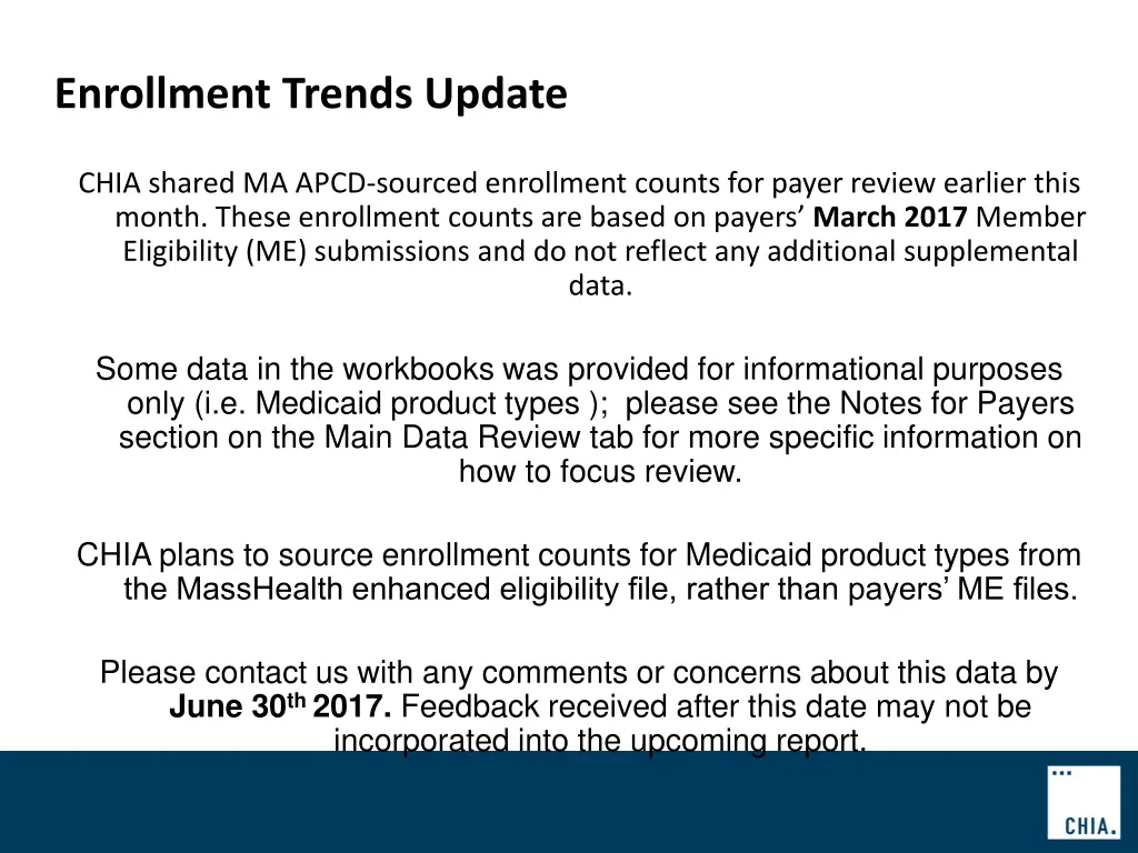enrollment trends update