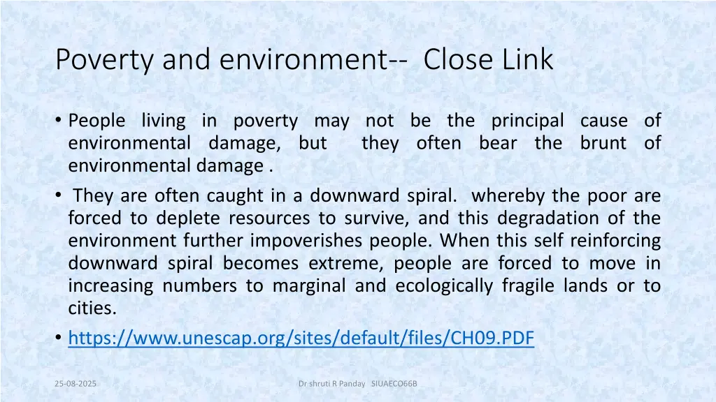 poverty and environment close link