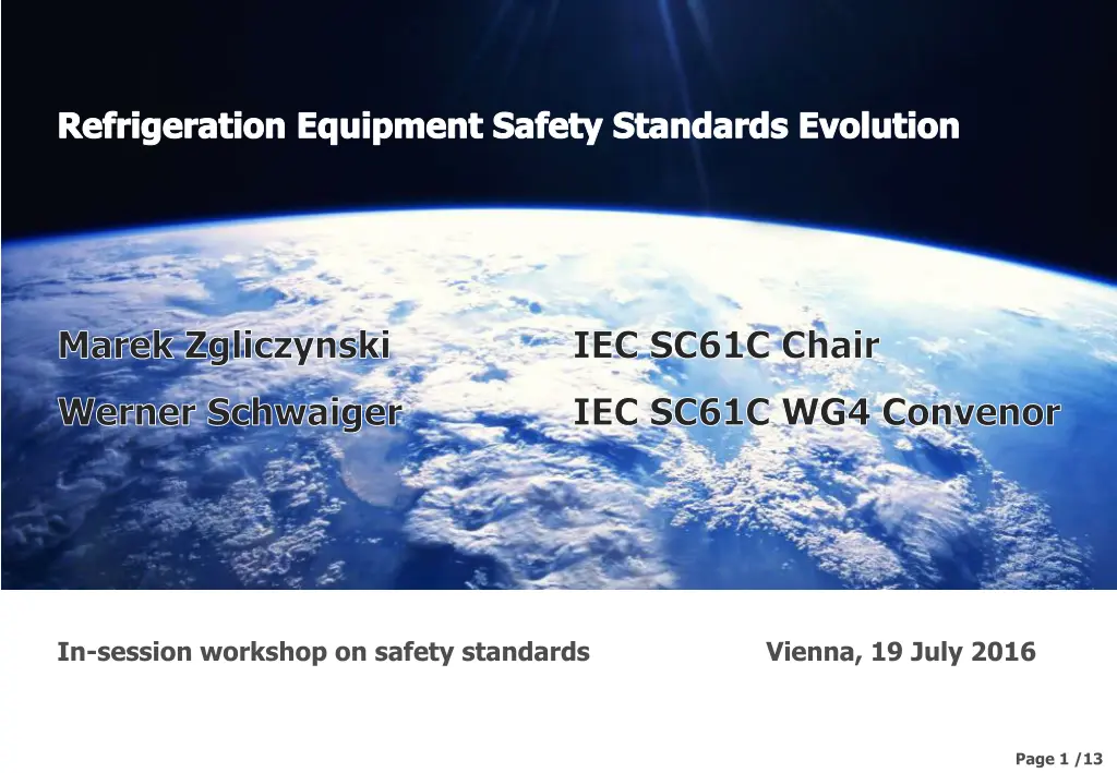 refrigeration equipment safety standards evolution