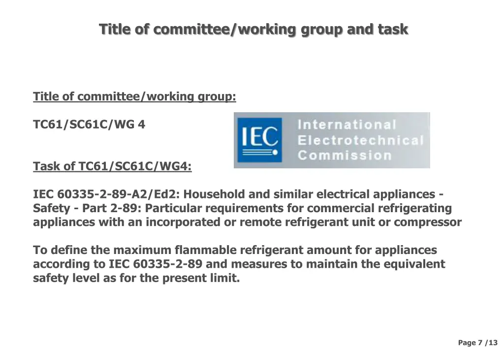 title of committee working group and task