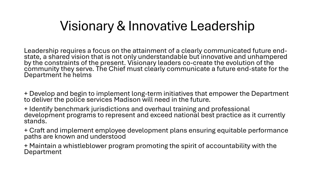 visionary innovative leadership