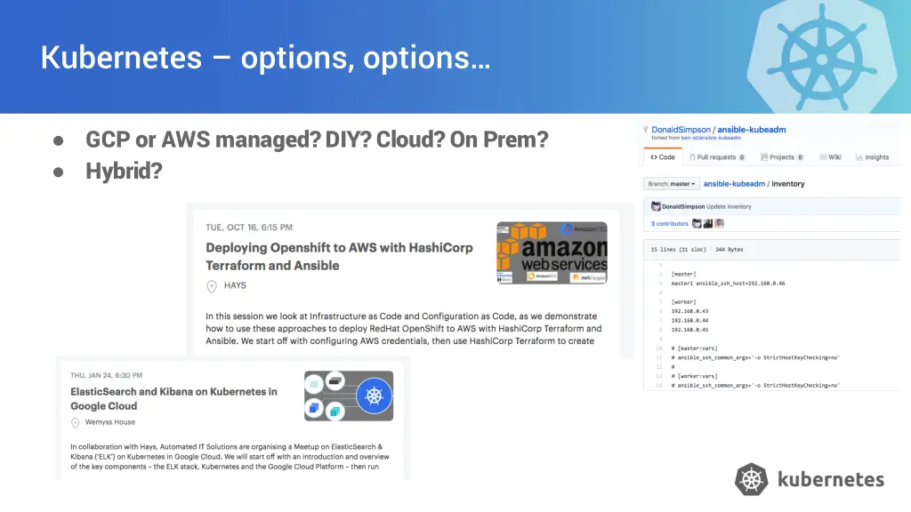 kubernetes options options