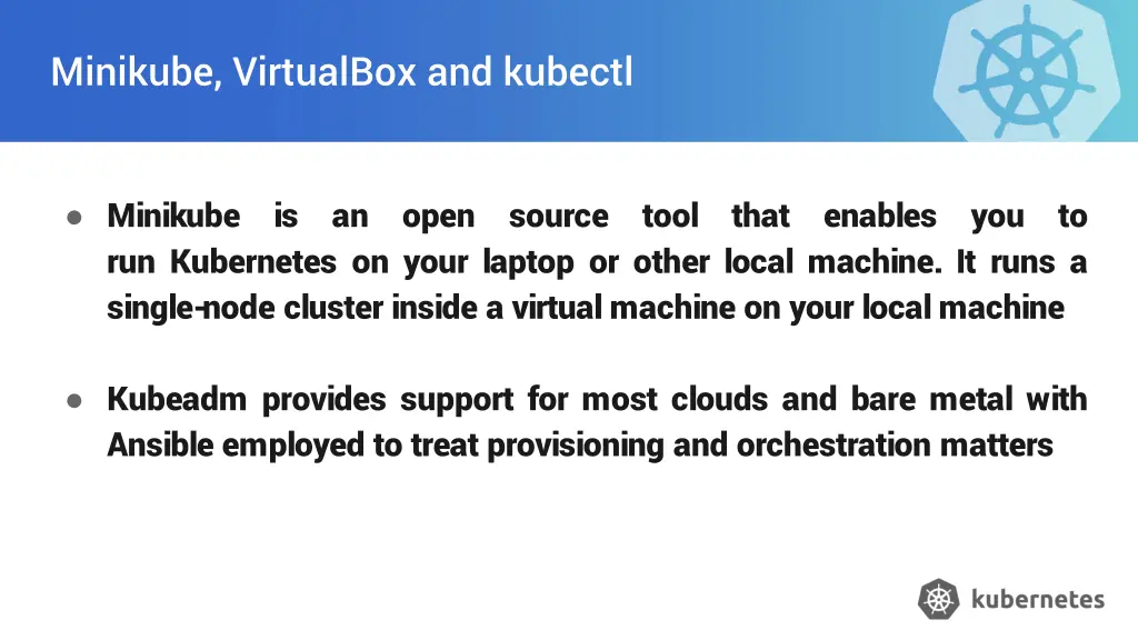 minikube virtualbox and kubectl