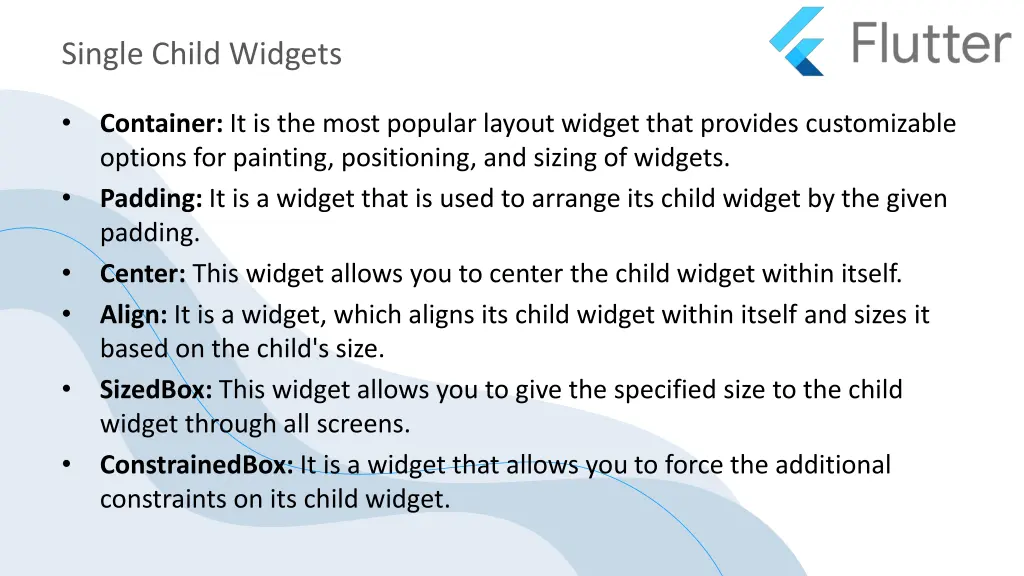 single child widgets 1