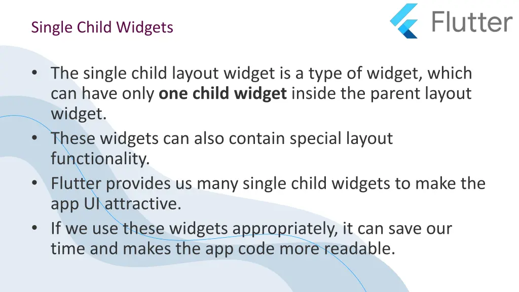 single child widgets