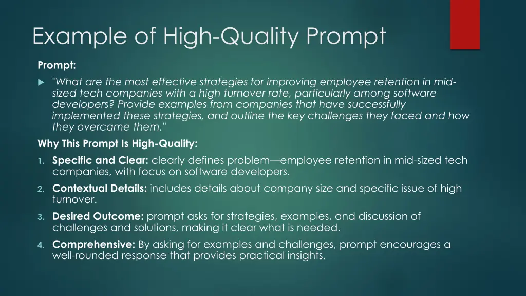 example of high quality prompt