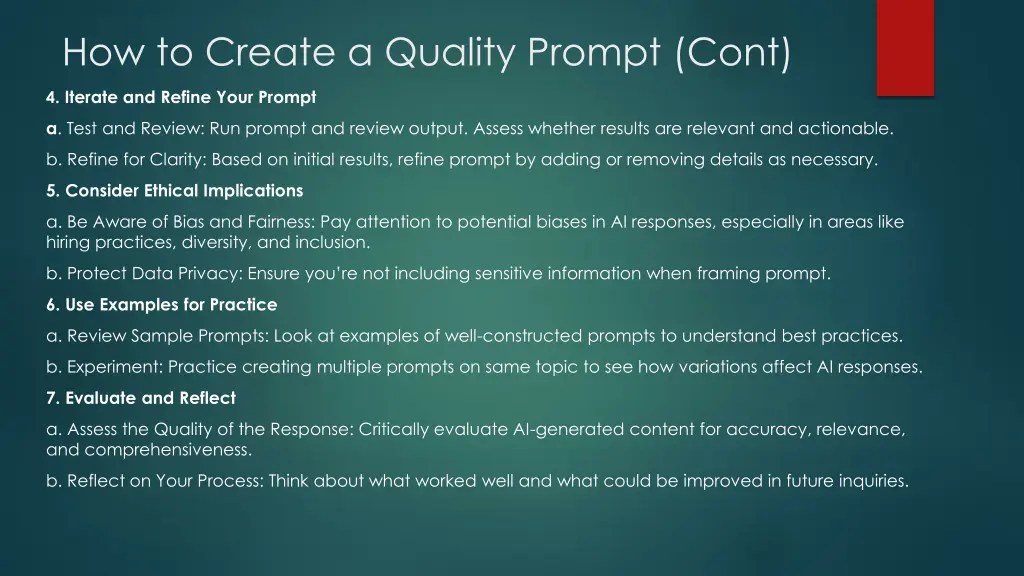 how to create a quality prompt cont