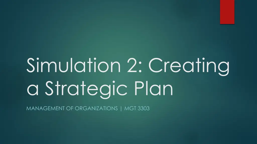 simulation 2 creating a strategic plan