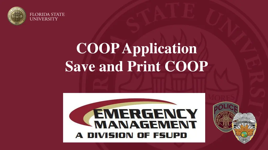 coop application save and print coop