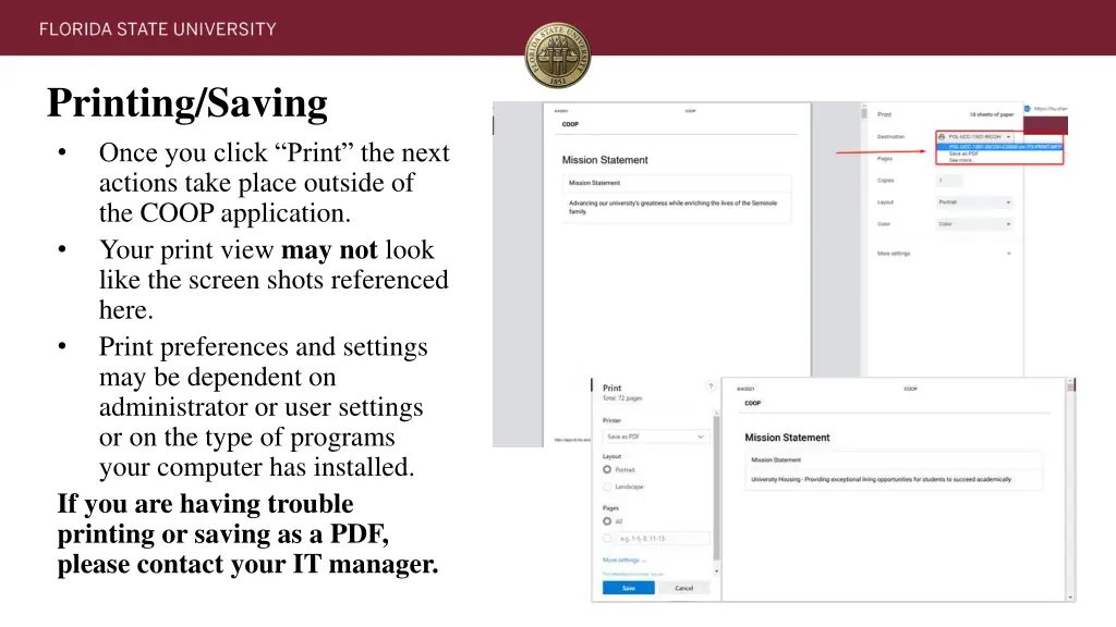 printing saving once you click print the next
