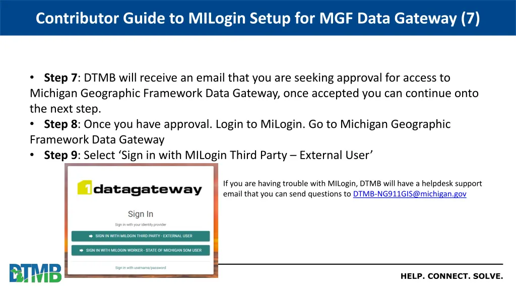 contributor guide to milogin setup for mgf data 6
