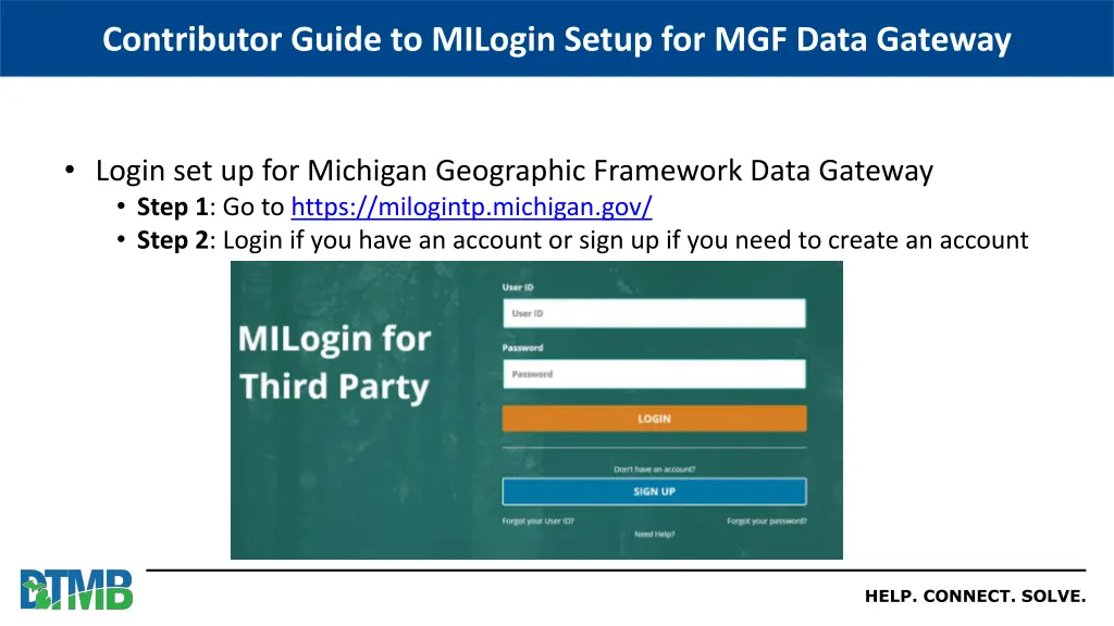 contributor guide to milogin setup for mgf data