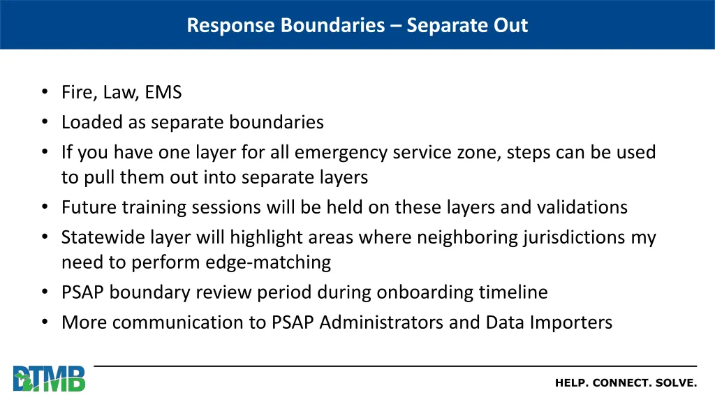 response boundaries separate out