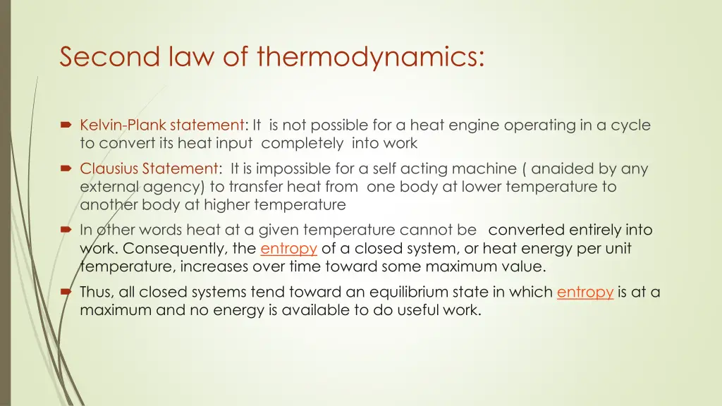 second law of thermodynamics