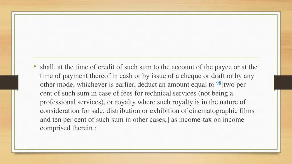 shall at the time of credit of such