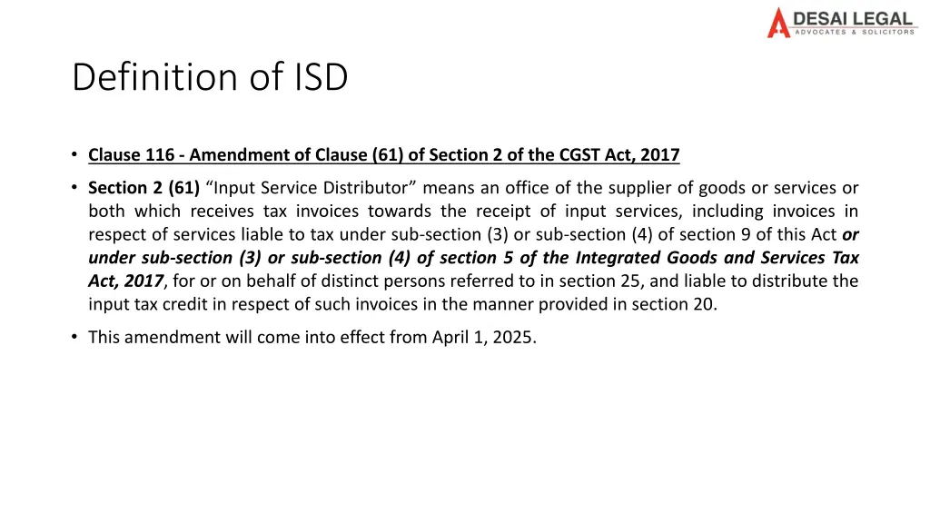 definition of isd