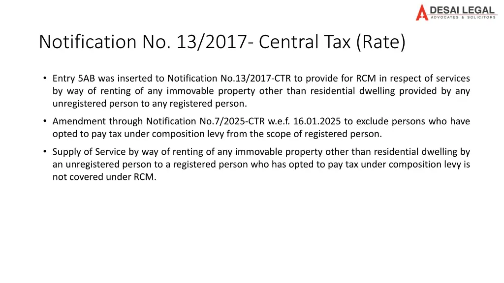 notification no 13 2017 central tax rate 1