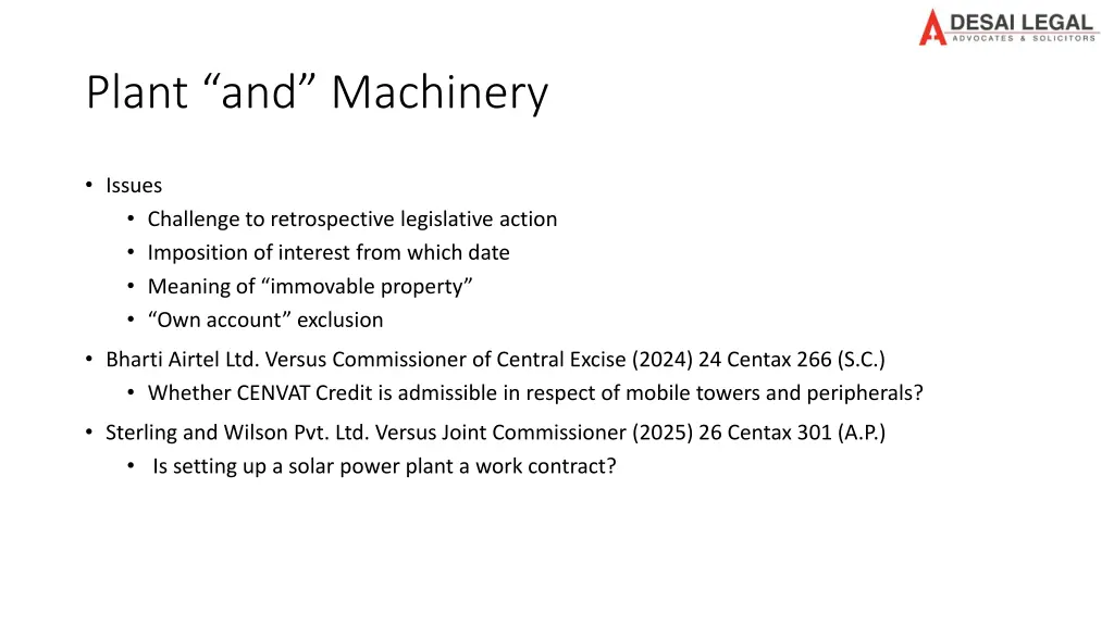 plant and machinery 1