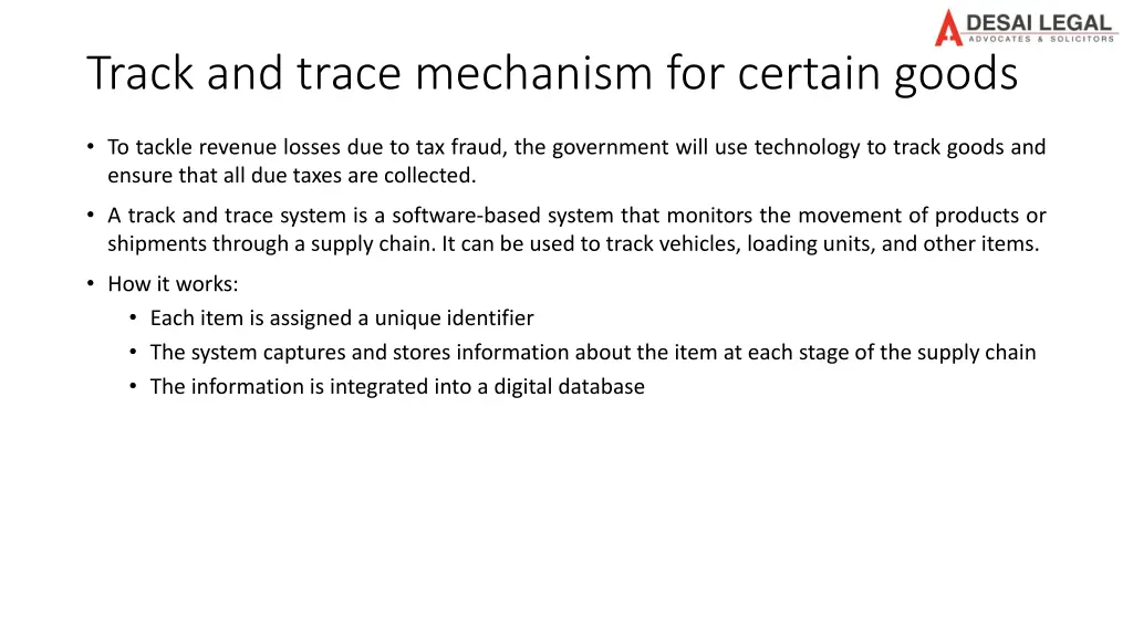 track and trace mechanism for certain goods 2