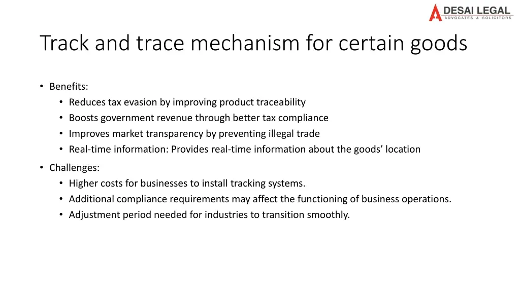track and trace mechanism for certain goods 3