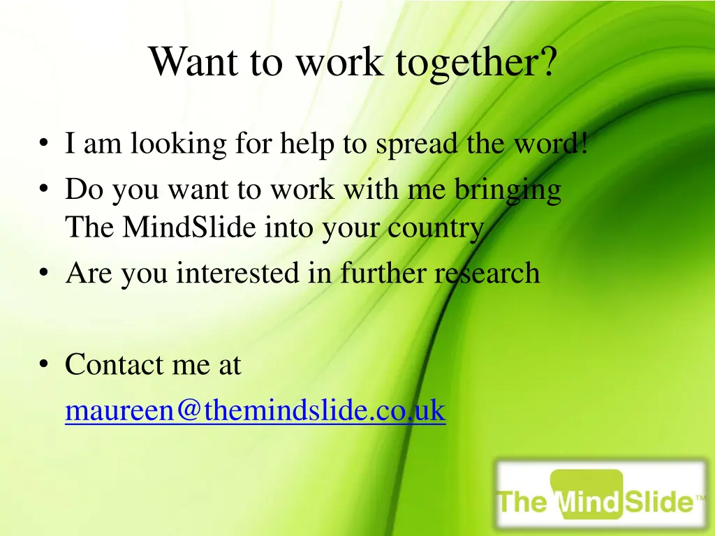 want to work together