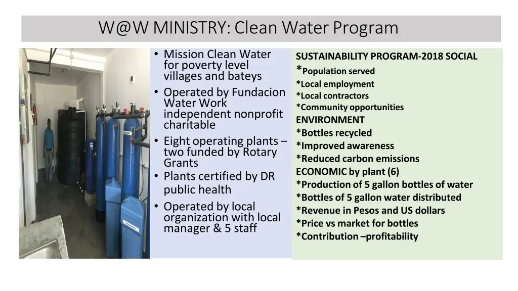 w@w ministry clean water program