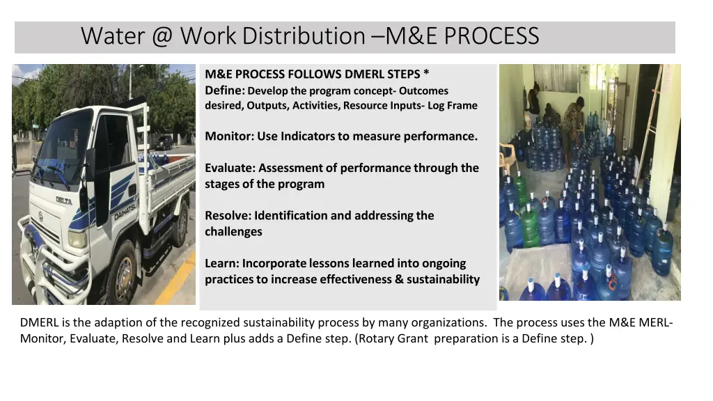 water @ work distribution m e process