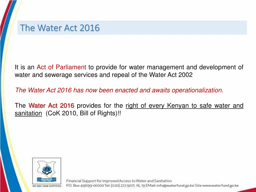 the water act 2016