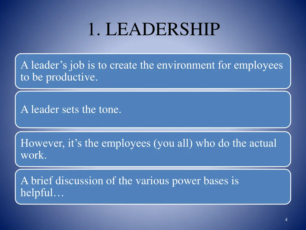 1 leadership