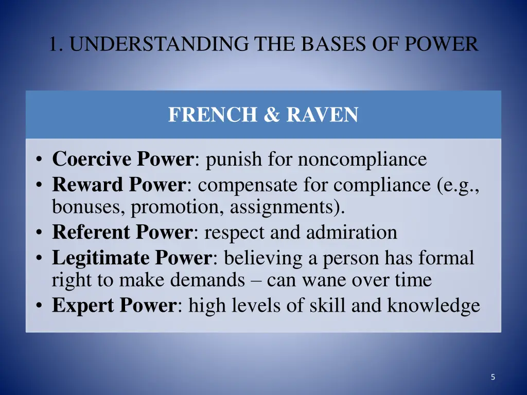 1 understanding the bases of power