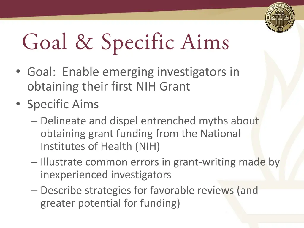 goal enable emerging investigators in obtaining