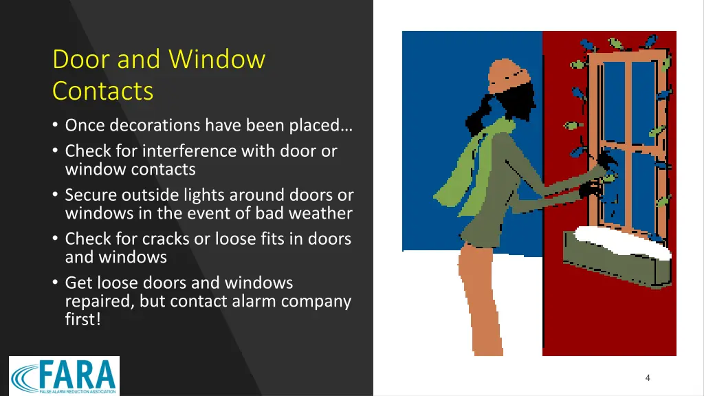 door and window contacts once decorations have