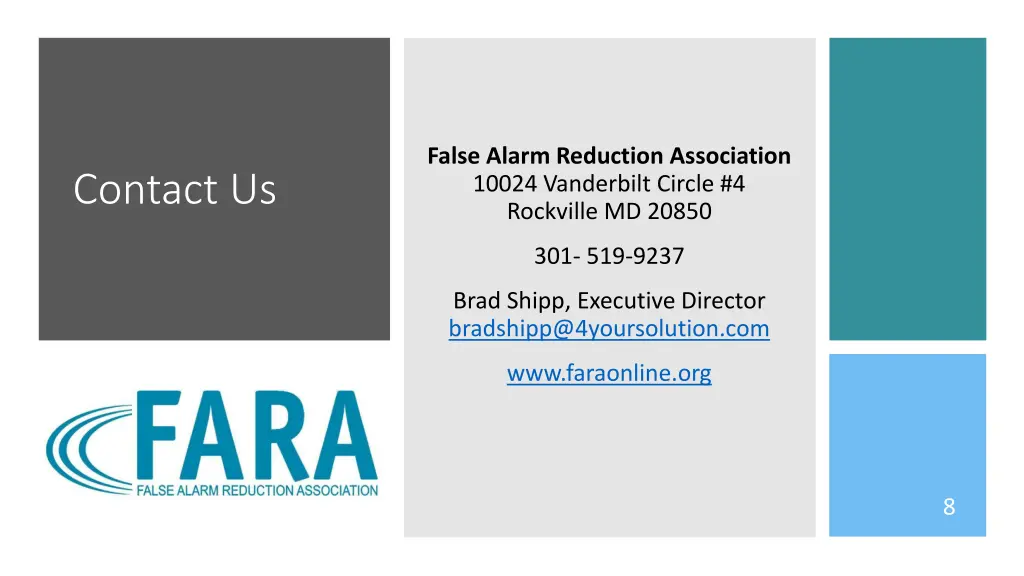 false alarm reduction association 10024
